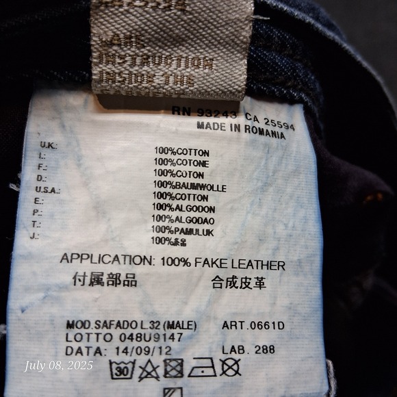 Diesel Jeans Men Size 30x32 Dark Blue Button Fly Safado Regular Slim Straight - Picture 9 of 14